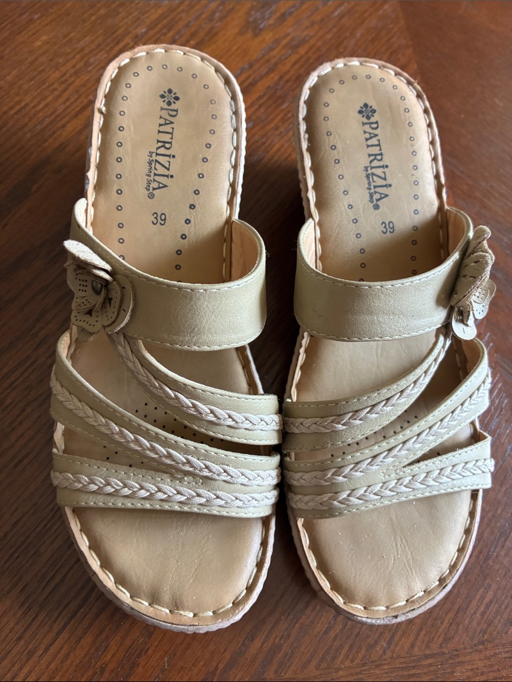 Women's Beige Braided Slide Sandals